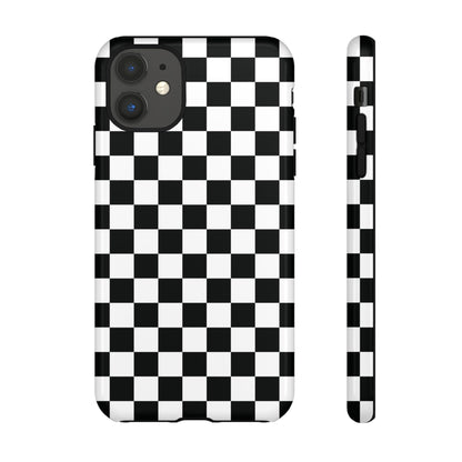 Funda para iPhone con diseño de cuadros en blanco y negro de Skater Girl