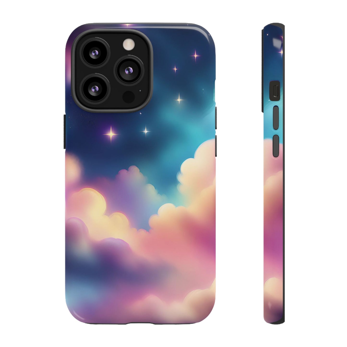 Funda retro para iPhone con diseño de noche estrellada