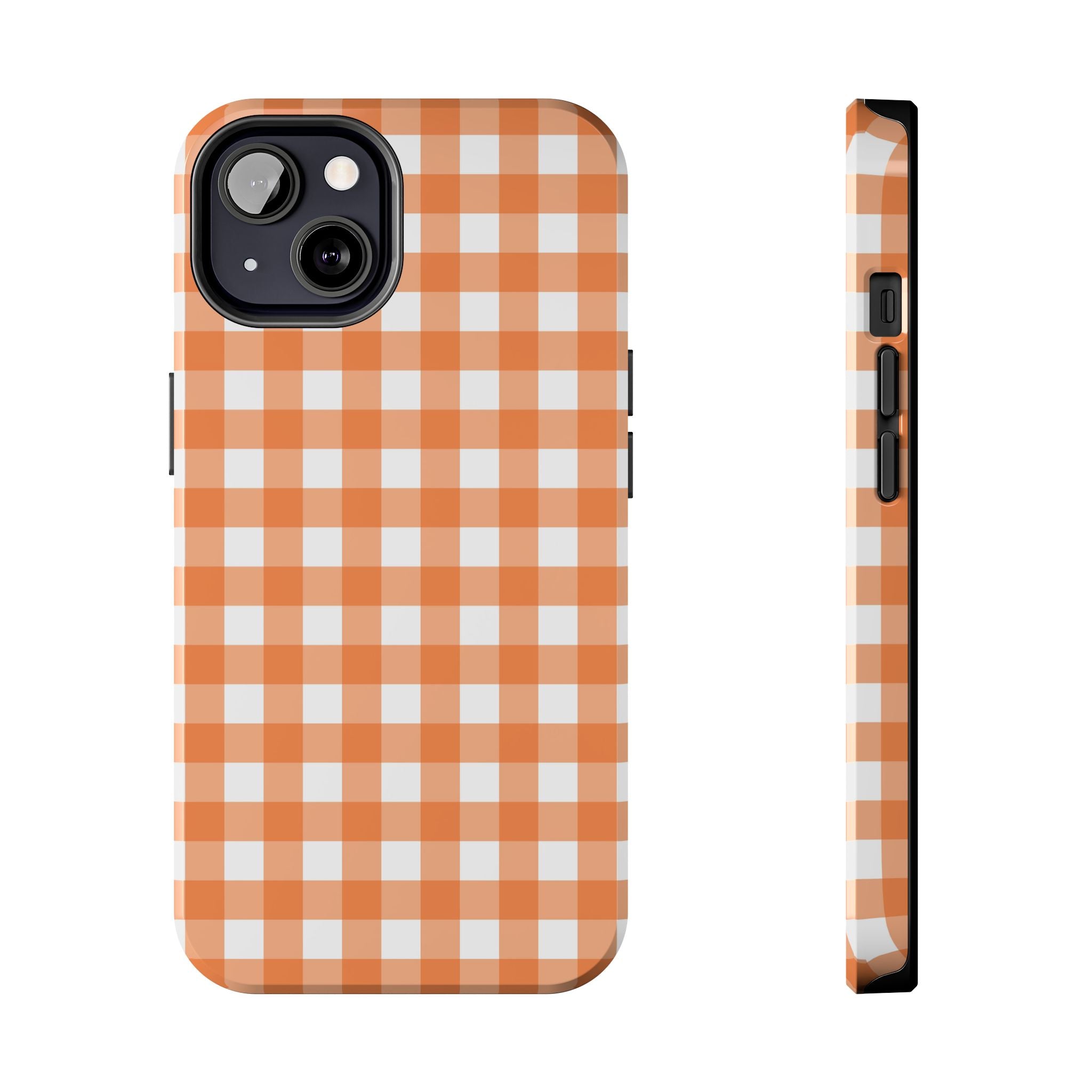 Orange Plaid Gingham Check iPhone Case