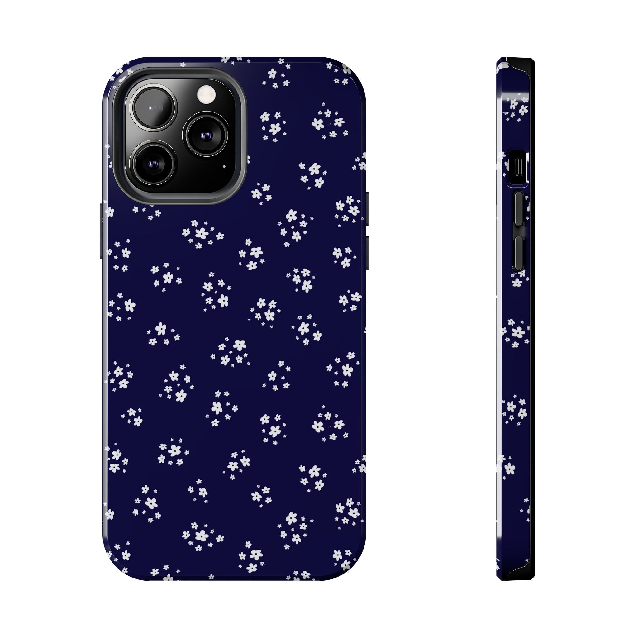 Navy Blooms Floral iPhone Case