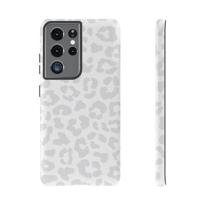 Snow Bunny | White & Gray Leopard Print Case