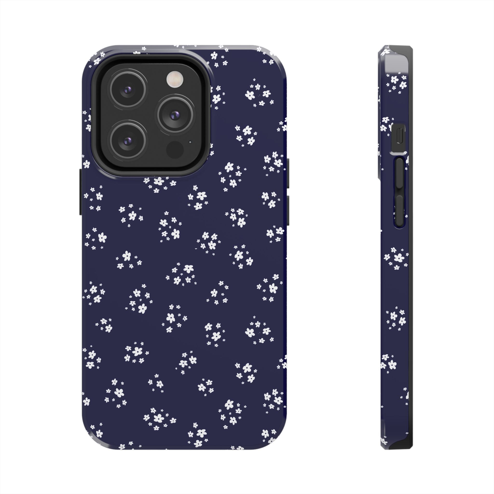 Navy Blooms Floral iPhone Case