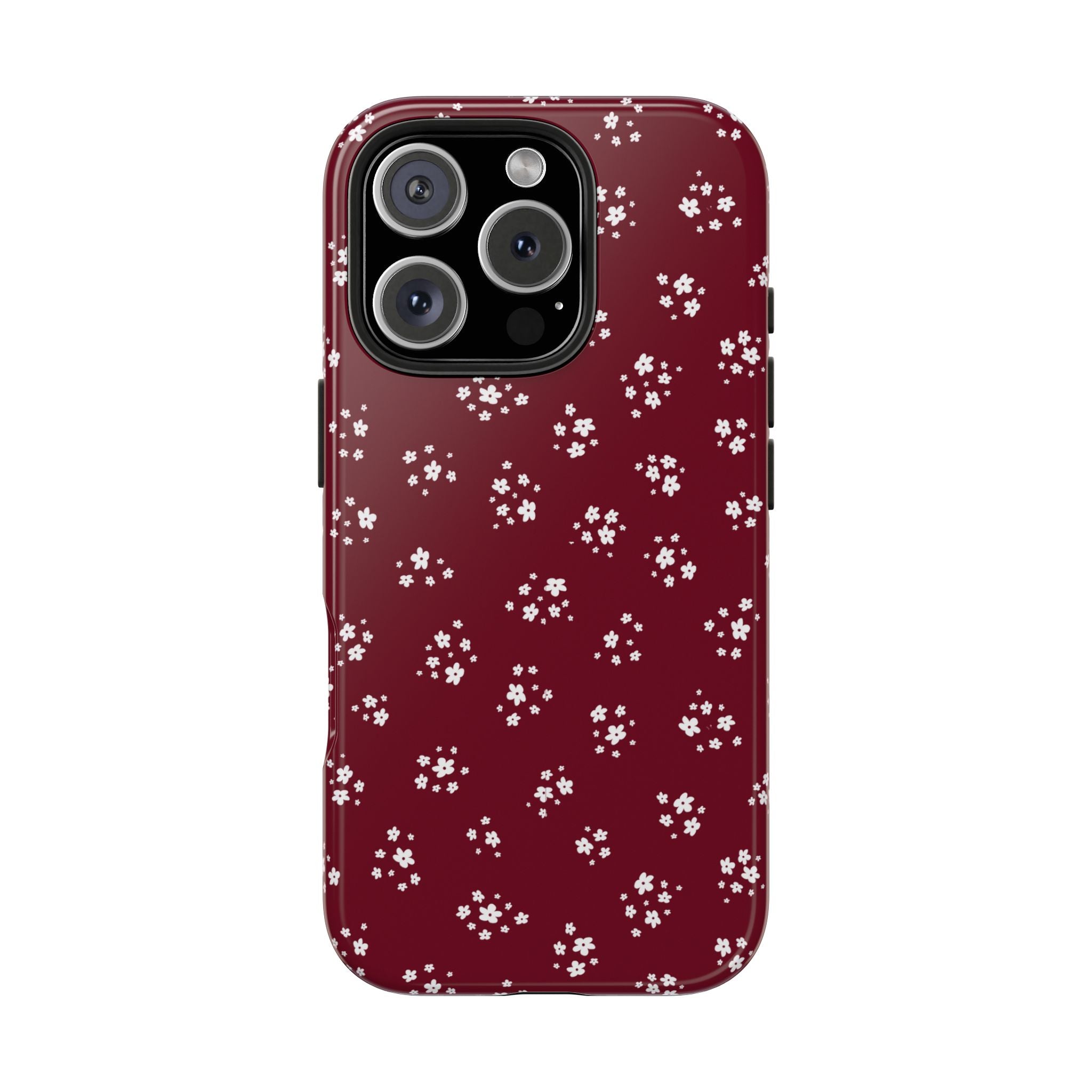 Maroon Blooms Floral iPhone Case