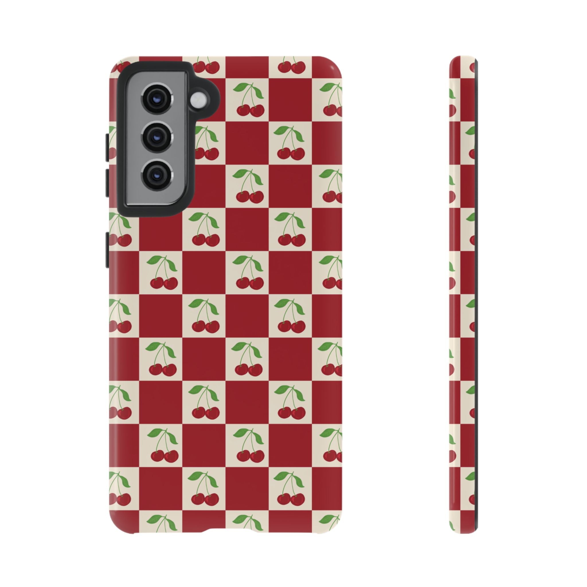 Cherry Check Phone Case