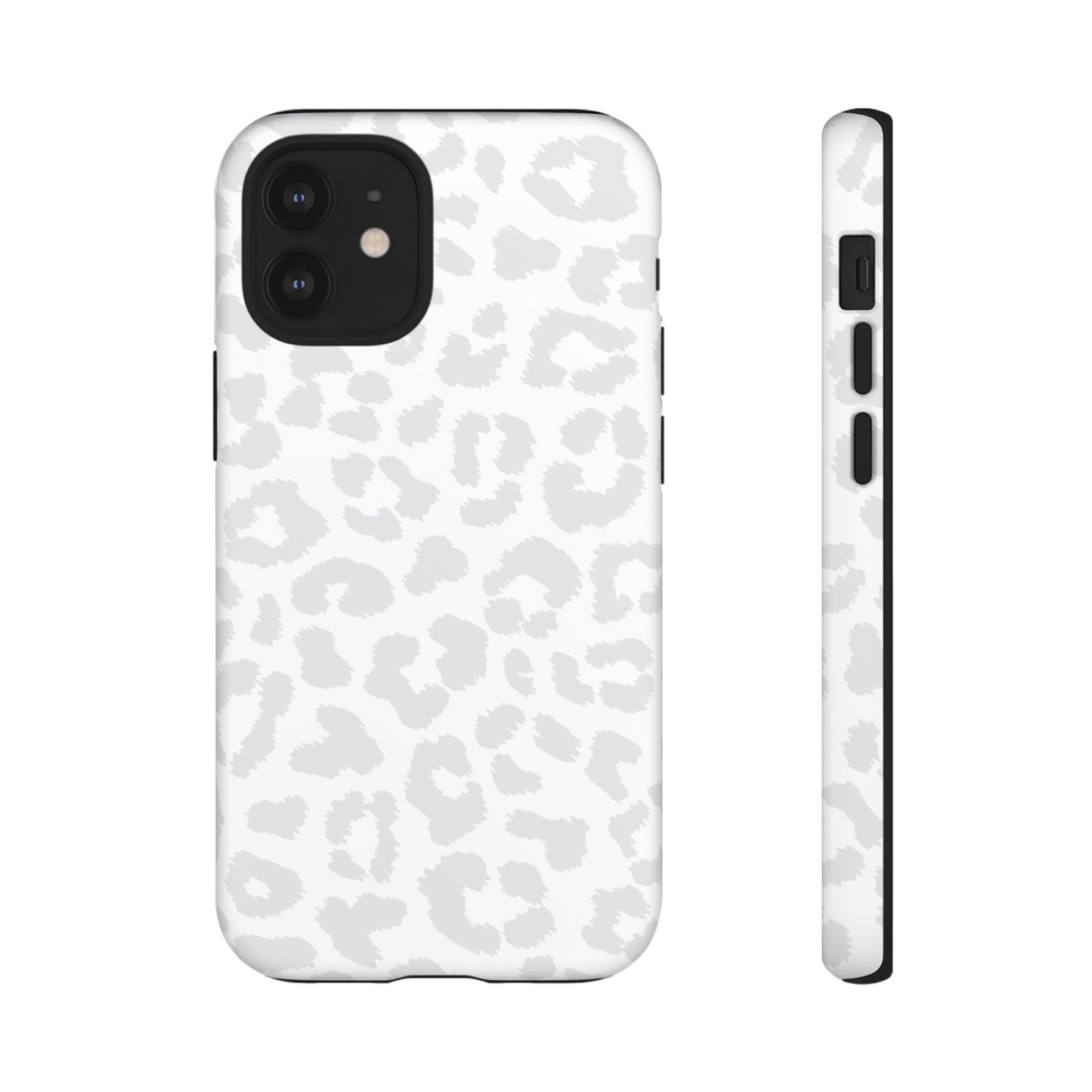 Snow Bunny | White & Gray Leopard Print Case