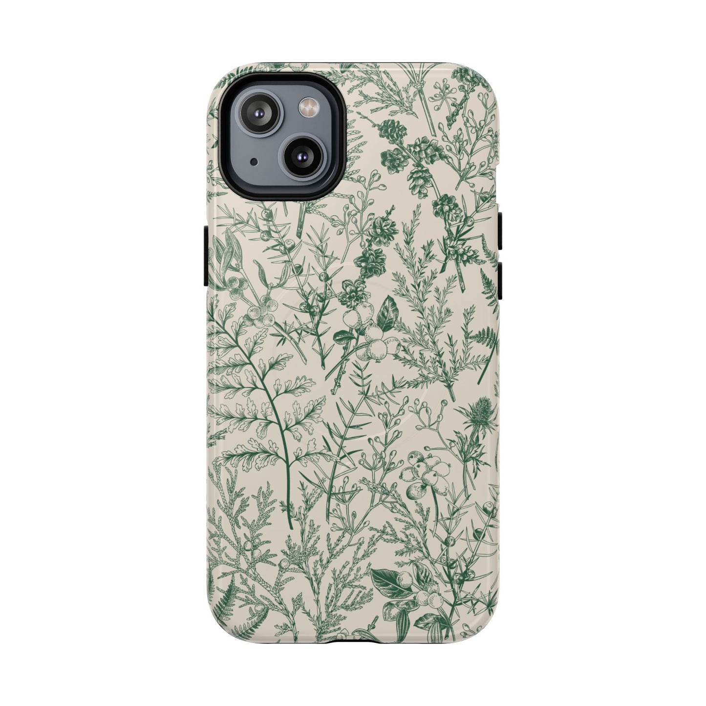 Étui MagSafe à motif floral vert et botanique Sage