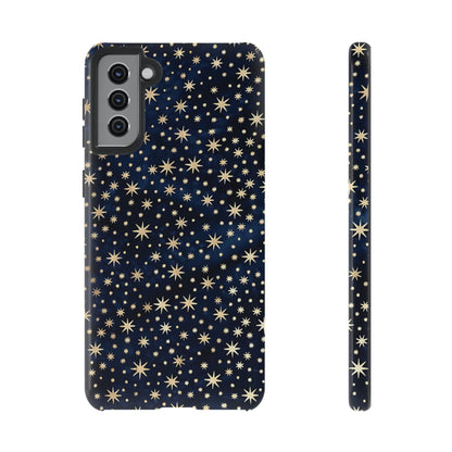 Estuche Galaxy con estrellas azules y cielo nocturno