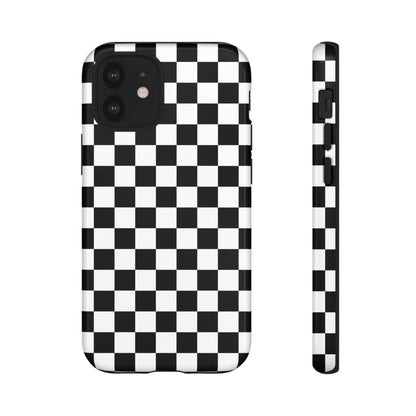 Funda para iPhone con diseño de cuadros en blanco y negro de Skater Girl