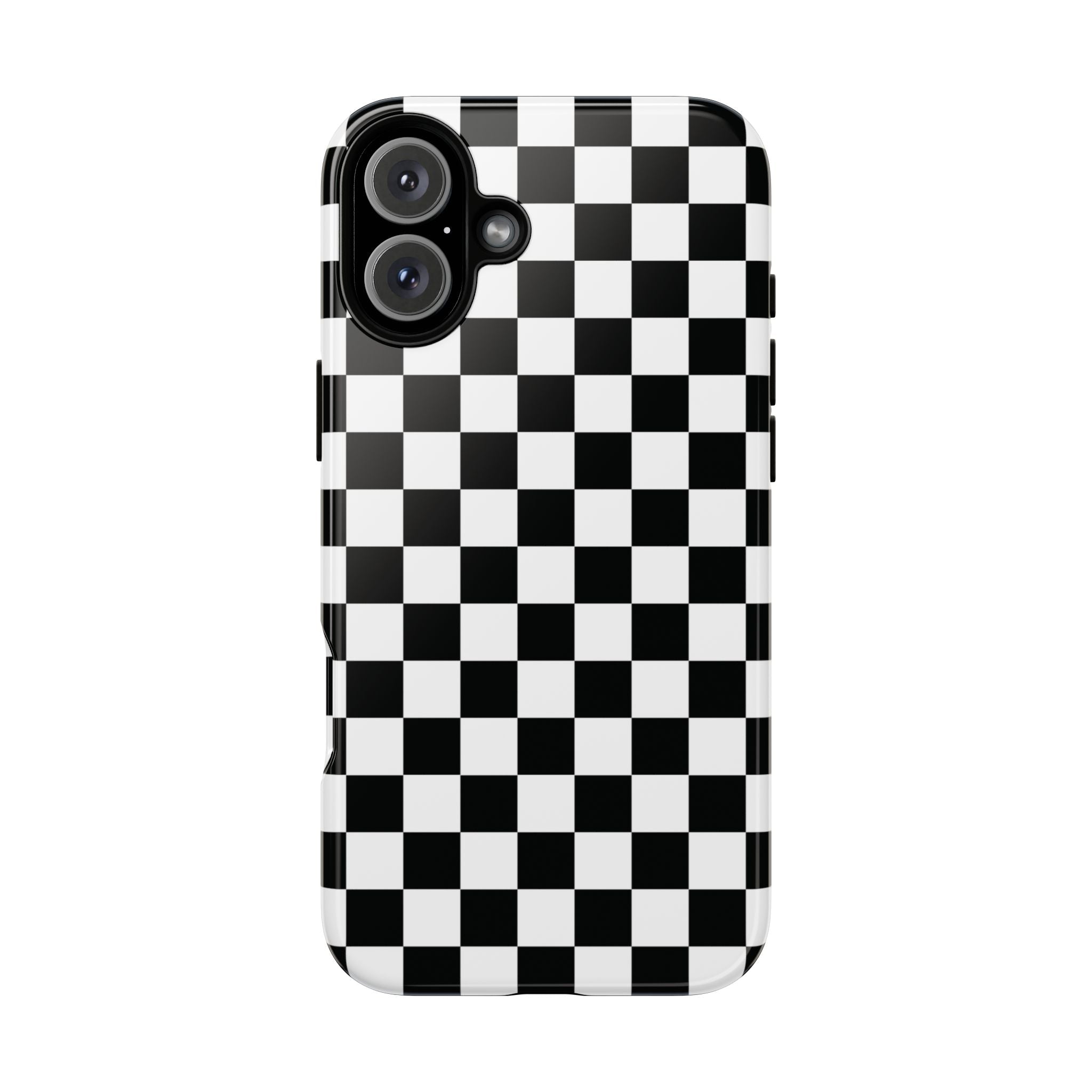 Coque iPhone à damier noir et blanc Skater Girl |
