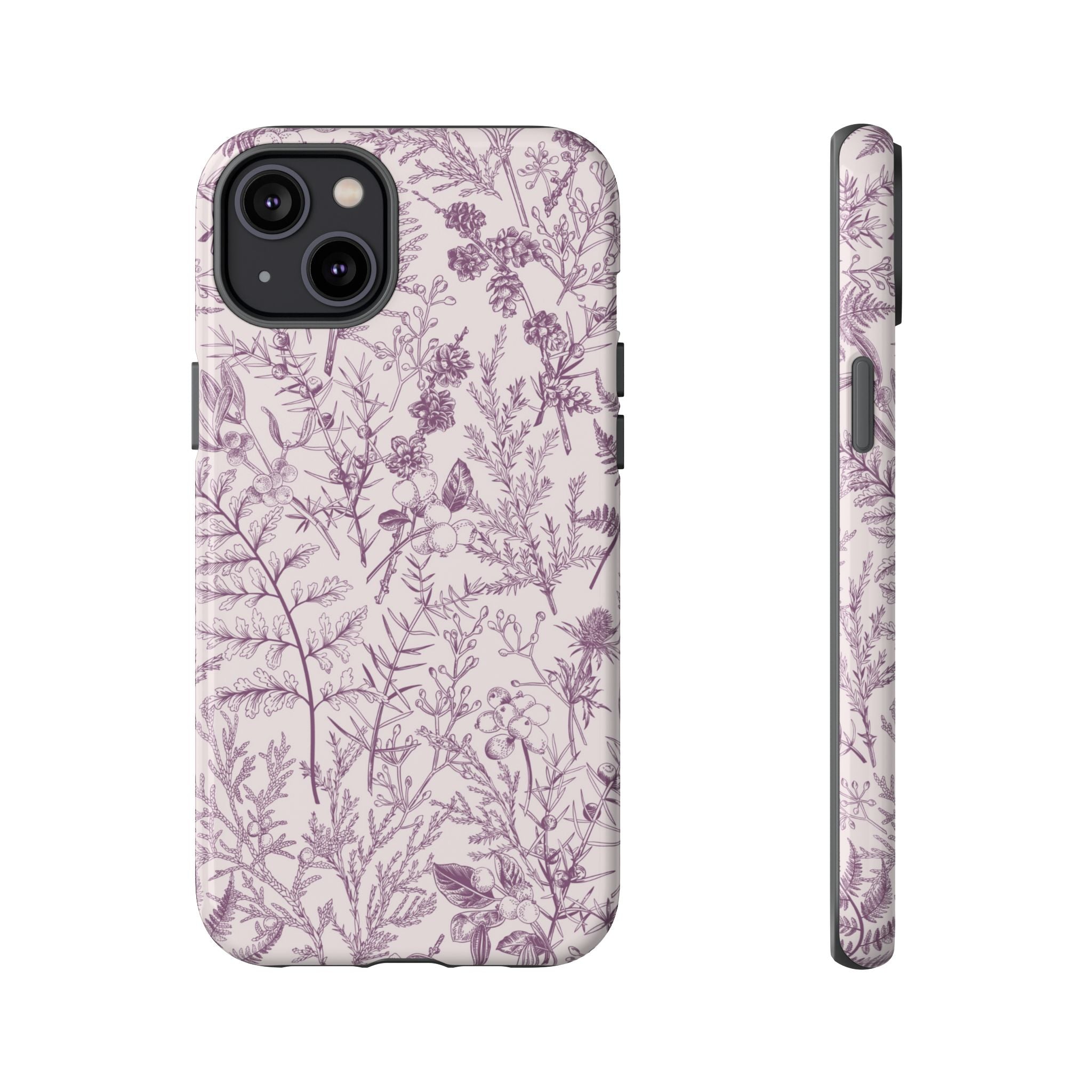 Plum Botanical Floral iPhone Case