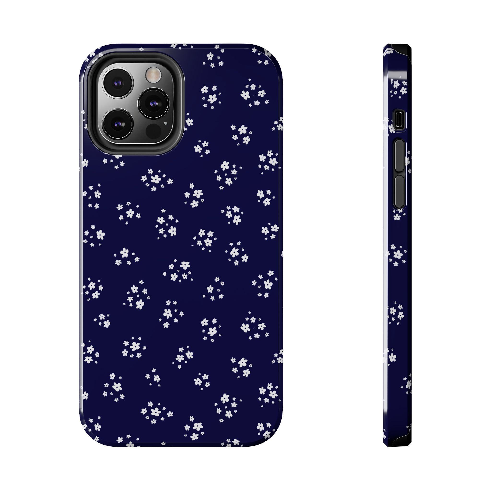 Navy Blooms Floral iPhone Case
