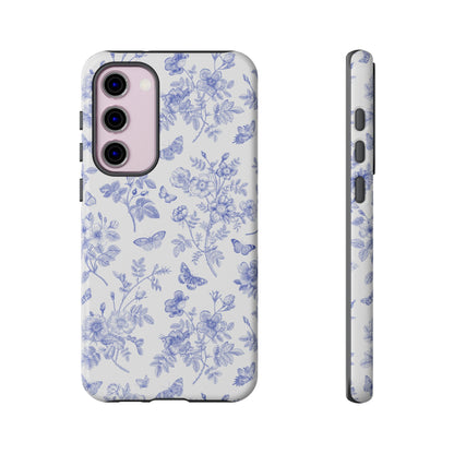 Wild Roses | Blue Floral Butterfly Toile Case