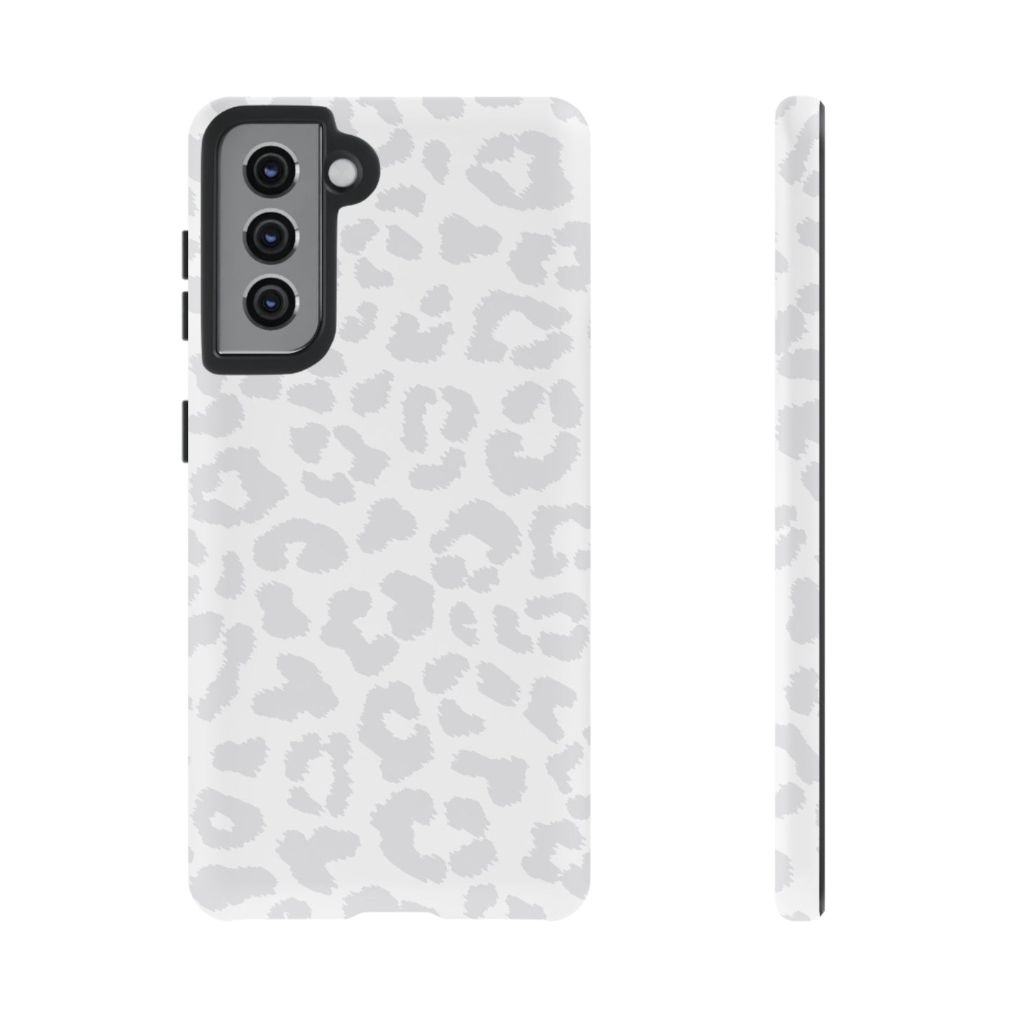 Snow Bunny | White & Gray Leopard Print Case