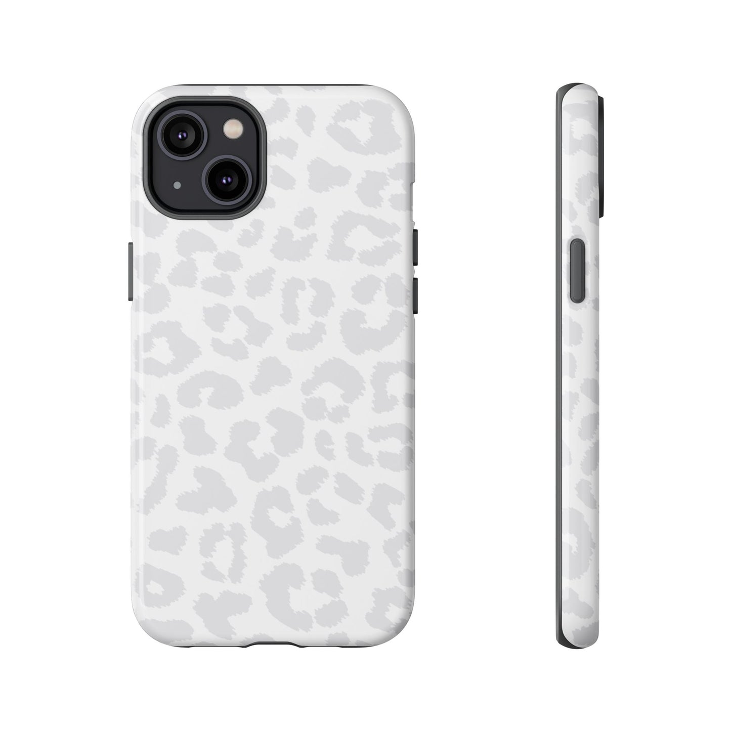 Snow Bunny | White & Gray Leopard Print Case