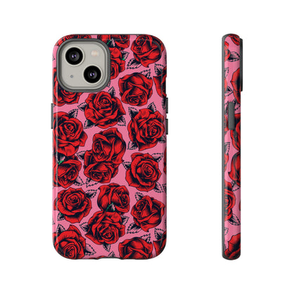 Love Story | Red & Pink Pop Art Rose Floral Case