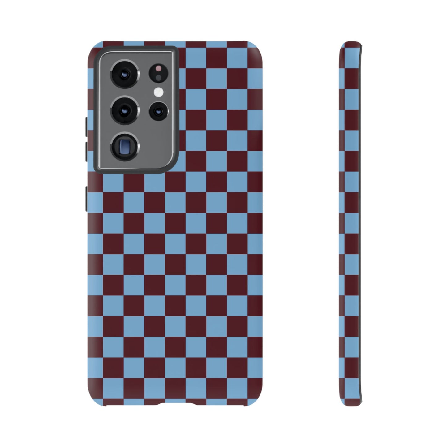 Checked Out | Blue & Brown Checkerboard Case