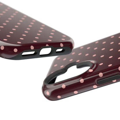 Pretty Please | Burgundy Polka Dot iPhone Case