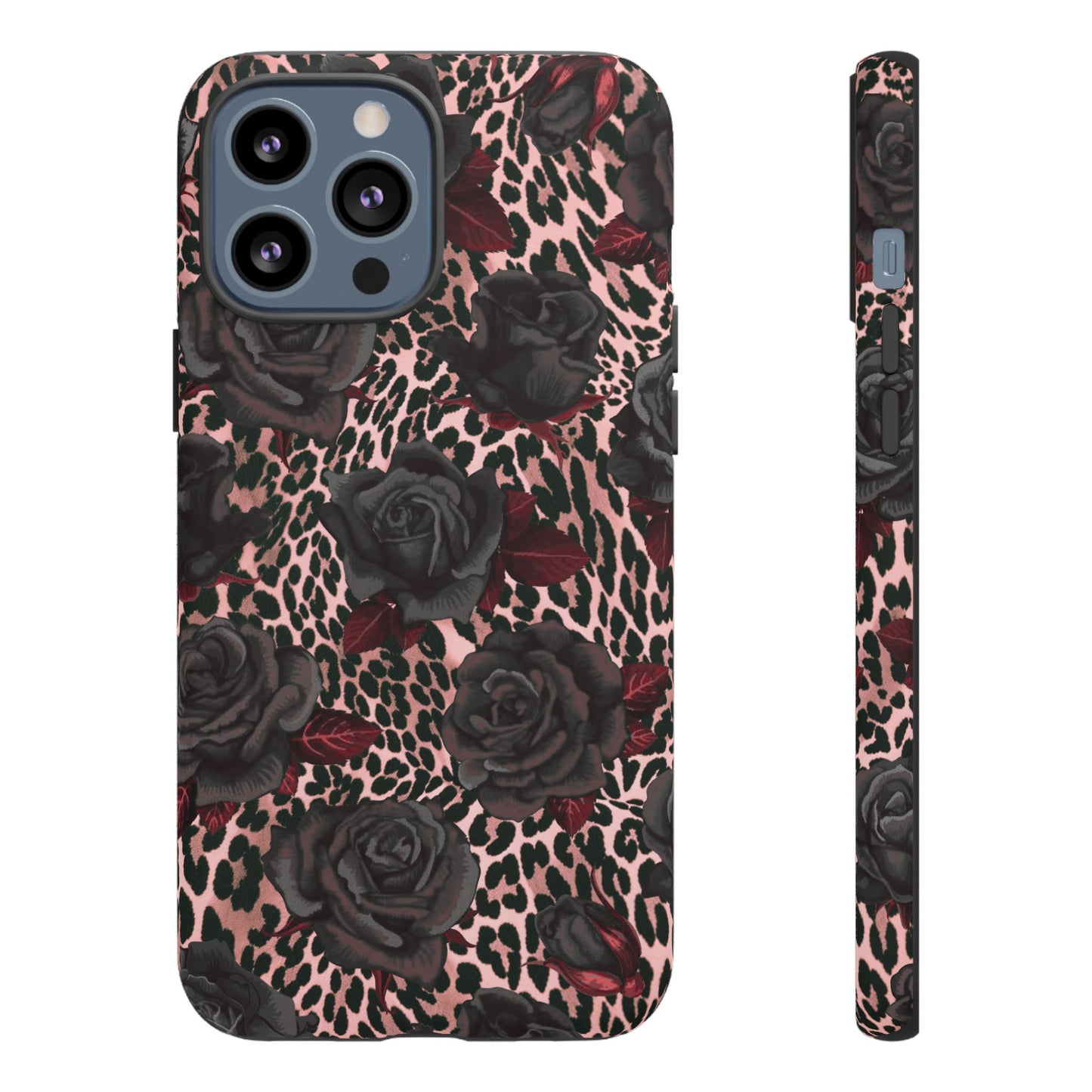 Midnight Rose | Pink Leopard Floral Case