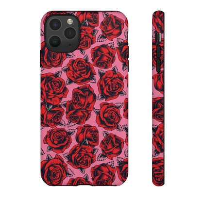 Love Story | Red & Pink Pop Art Rose Floral Case