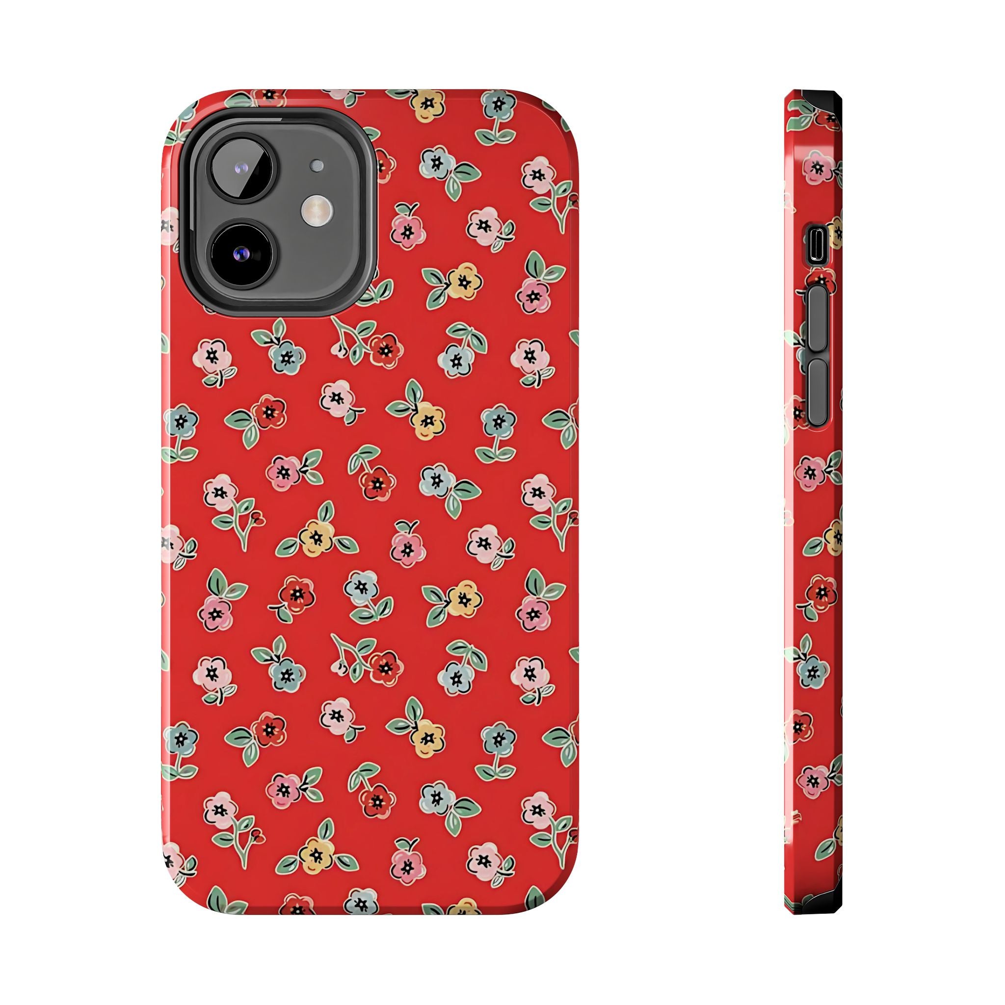 Funda para iPhone con diseño floral rojo Tiny Blooms