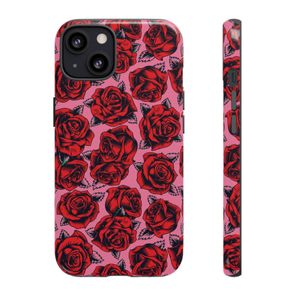 Love Story | Red & Pink Pop Art Rose Floral Case