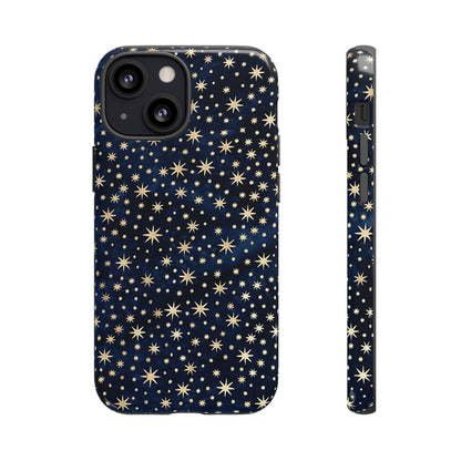 Estuche resistente para iPhone con cielo nocturno y estrellas azules