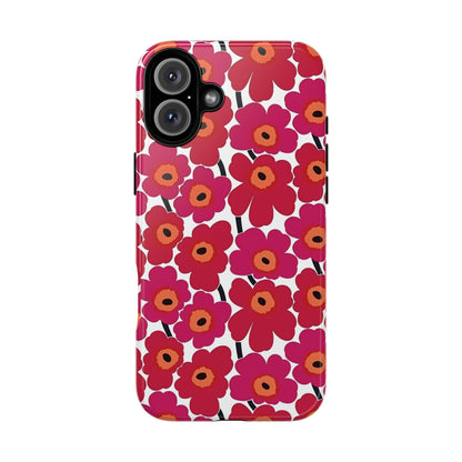 Coque iPhone à motif coquelicot | Motif floral rose