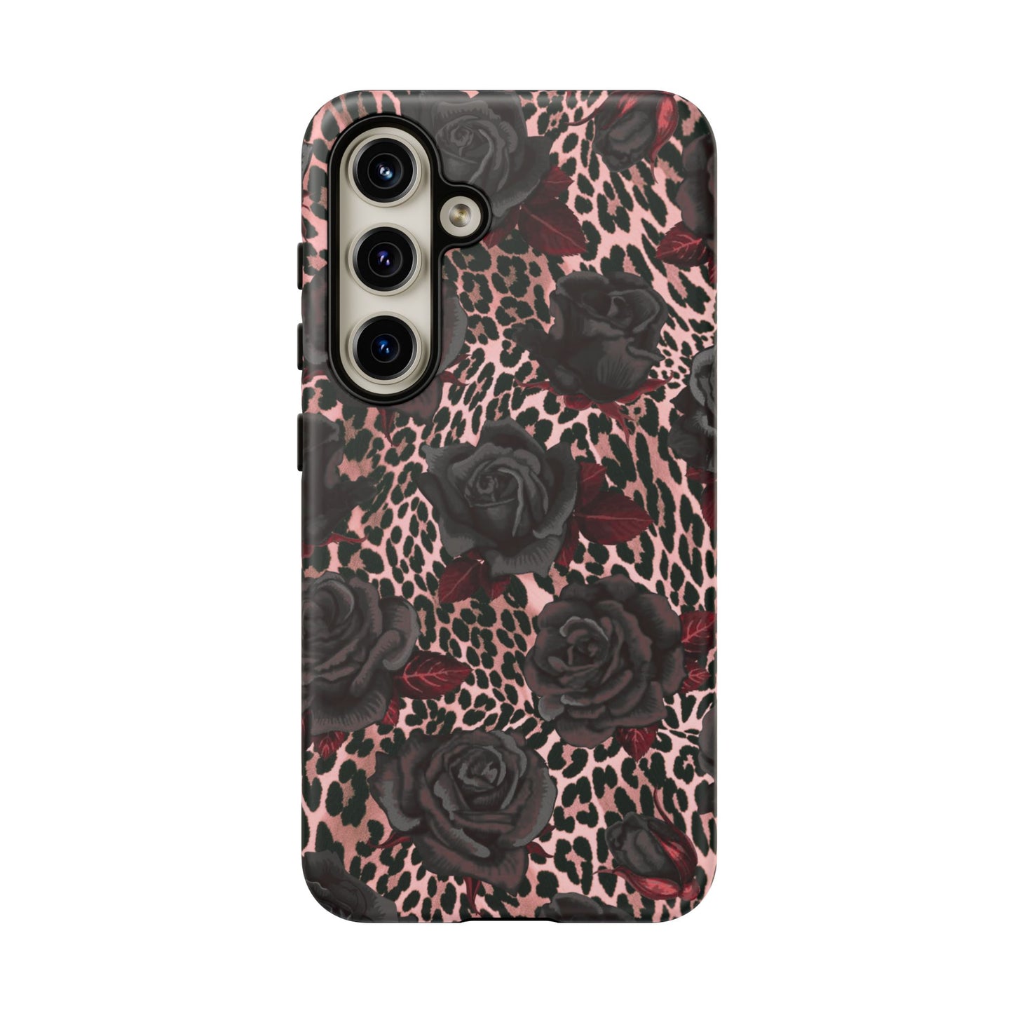 Midnight Rose | Pink Leopard Floral Case