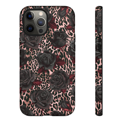 Midnight Rose | Pink Leopard Floral Case