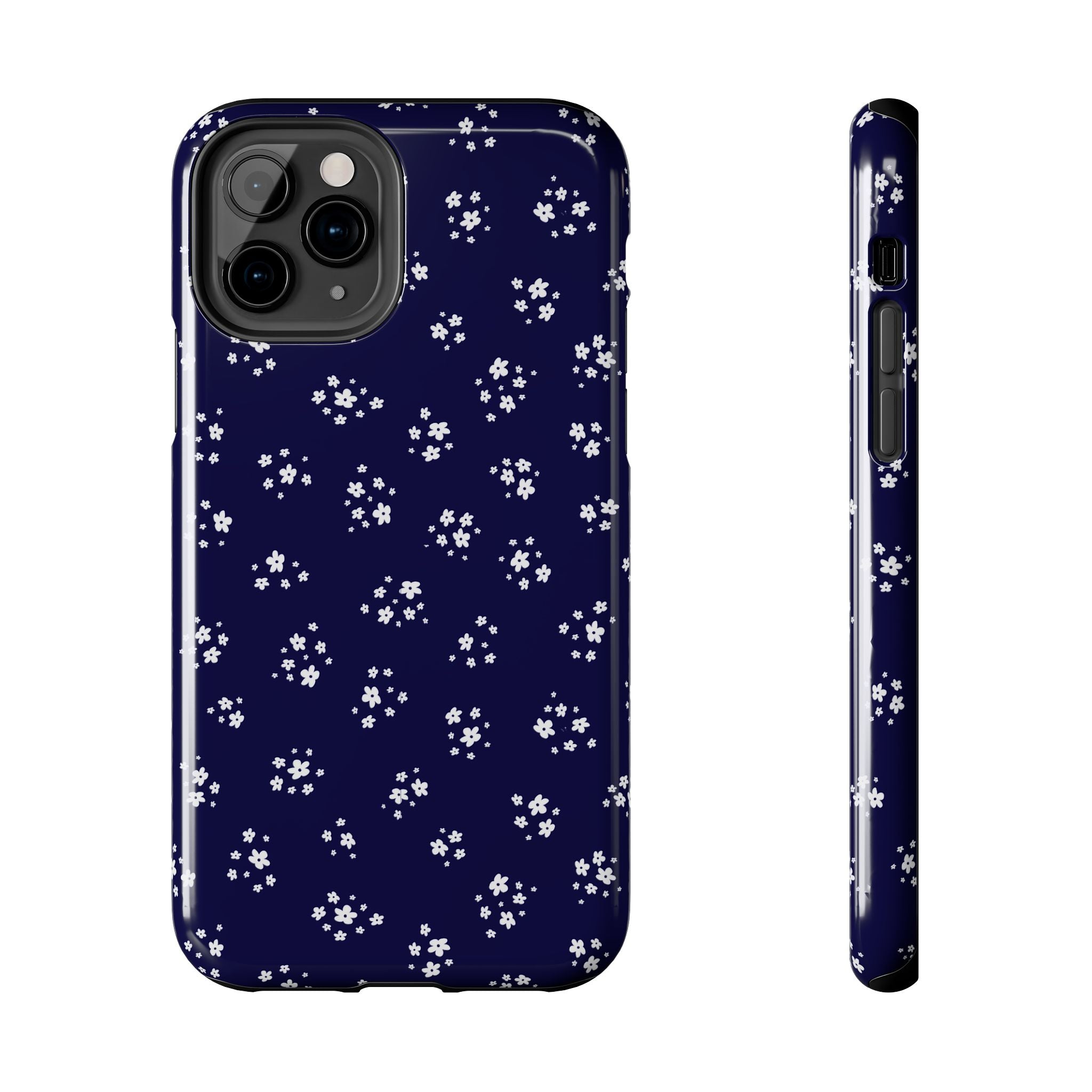Navy Blooms Floral iPhone Case
