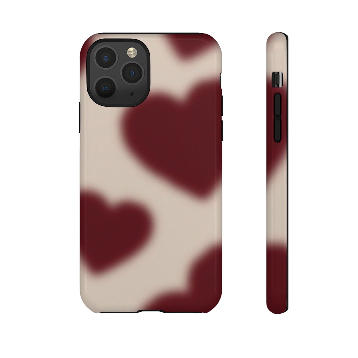 Funda para iPhone con corazones con enfoque suave y deseos del corazón