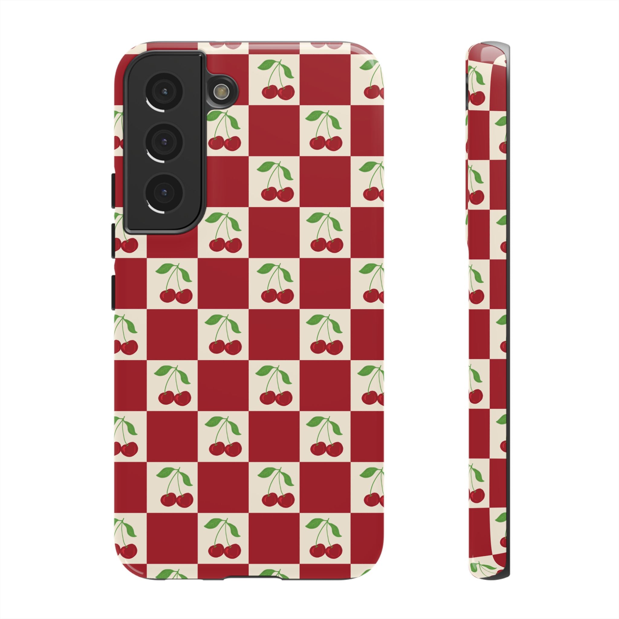 Cherry Check Phone Case