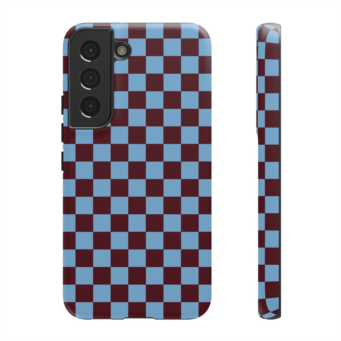 Checked Out | Blue & Brown Checkerboard Case