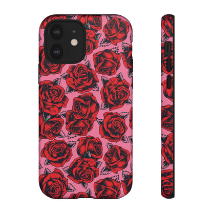 Love Story | Red & Pink Pop Art Rose Floral Case