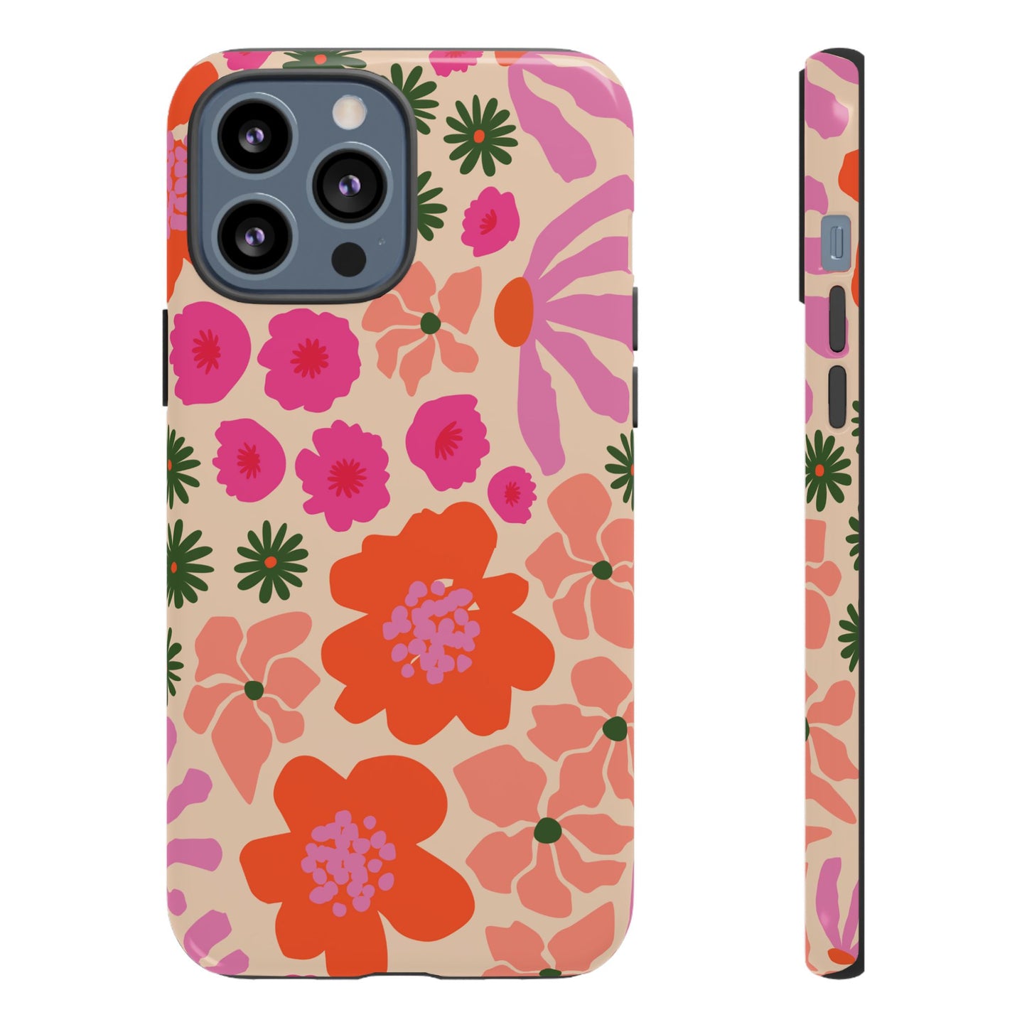 Funda para iPhone con diseño floral y flores en plena floración