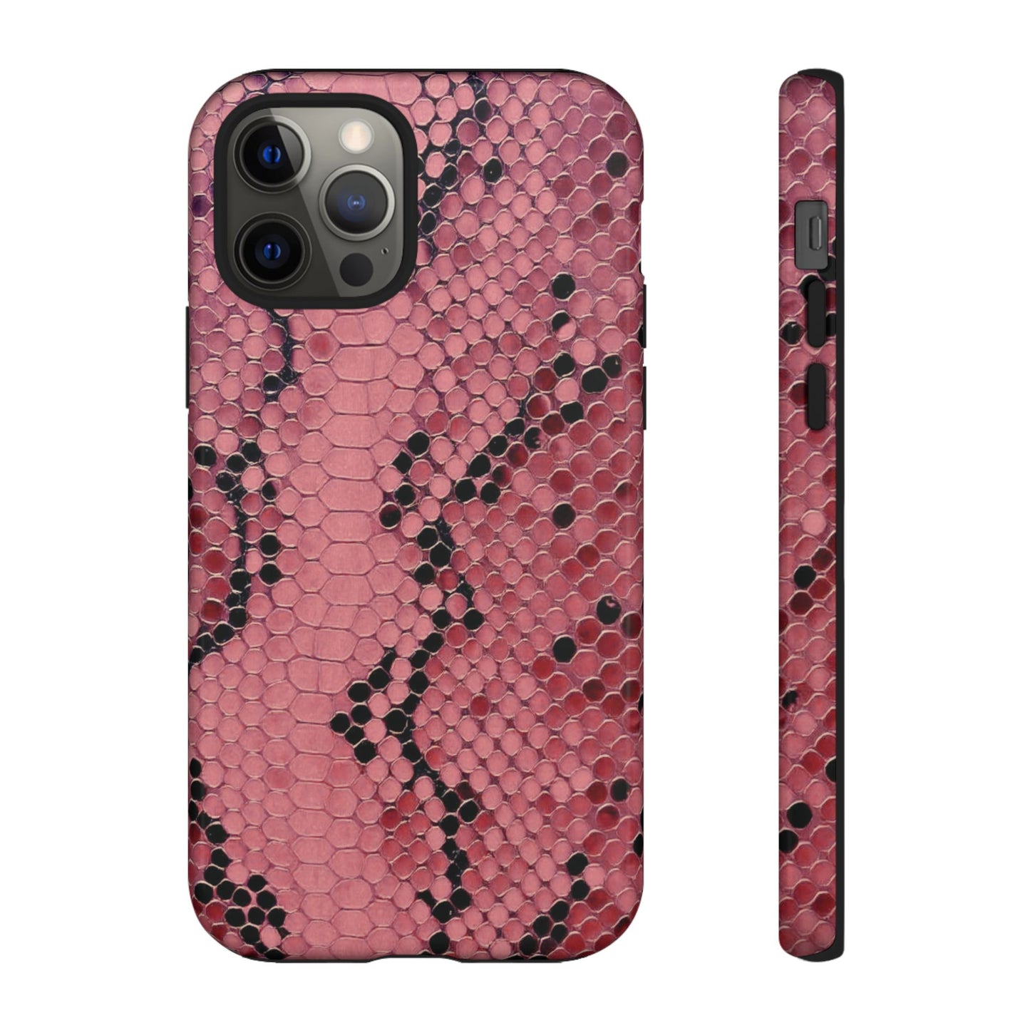 Funda para iPhone con estampado de serpiente y pitón rosa