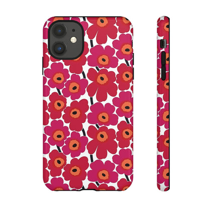 Funda para iPhone con estampado floral rosa y amapola