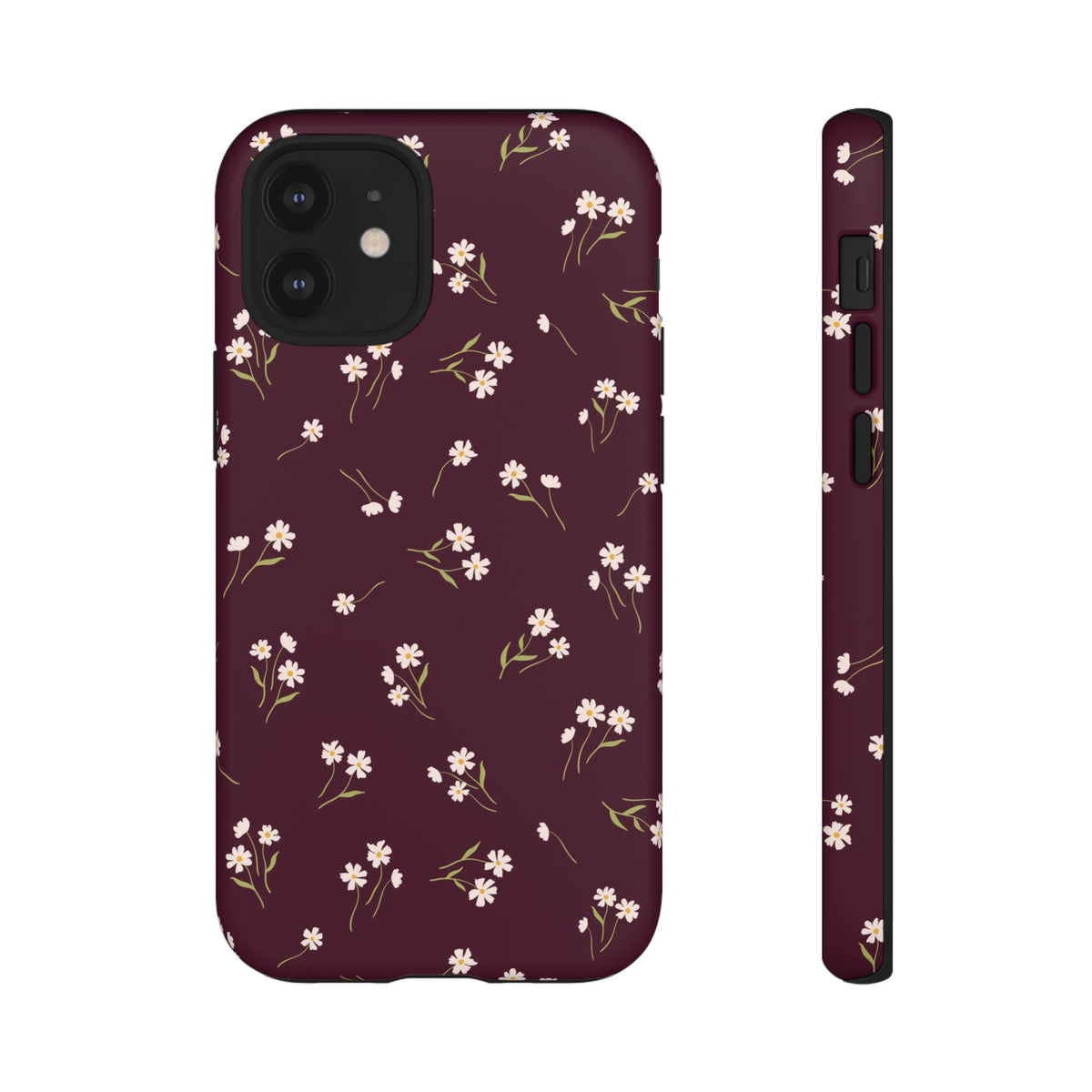Dainty Daisy | Burgundy Floral iPhone Case