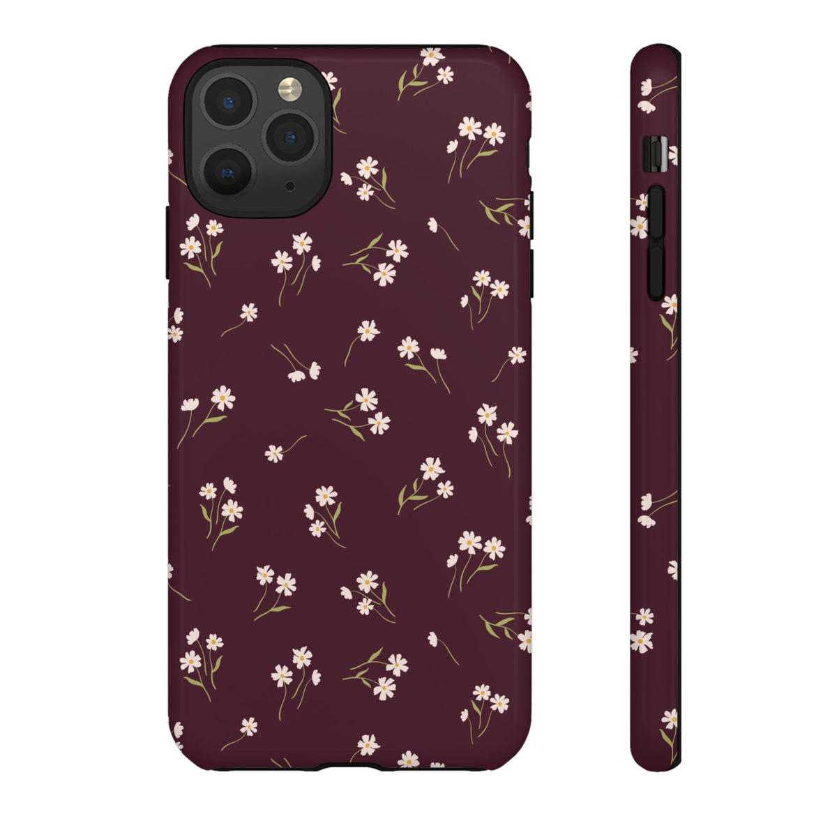 Dainty Daisy | Burgundy Floral iPhone Case