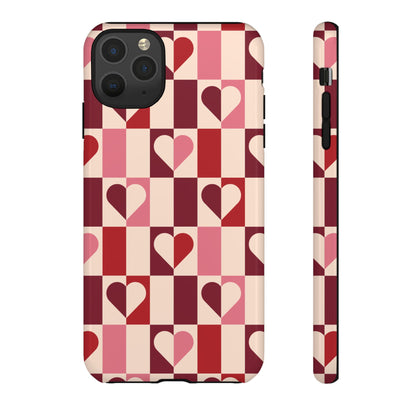 Funda para iPhone con corazones geométricos Devoted