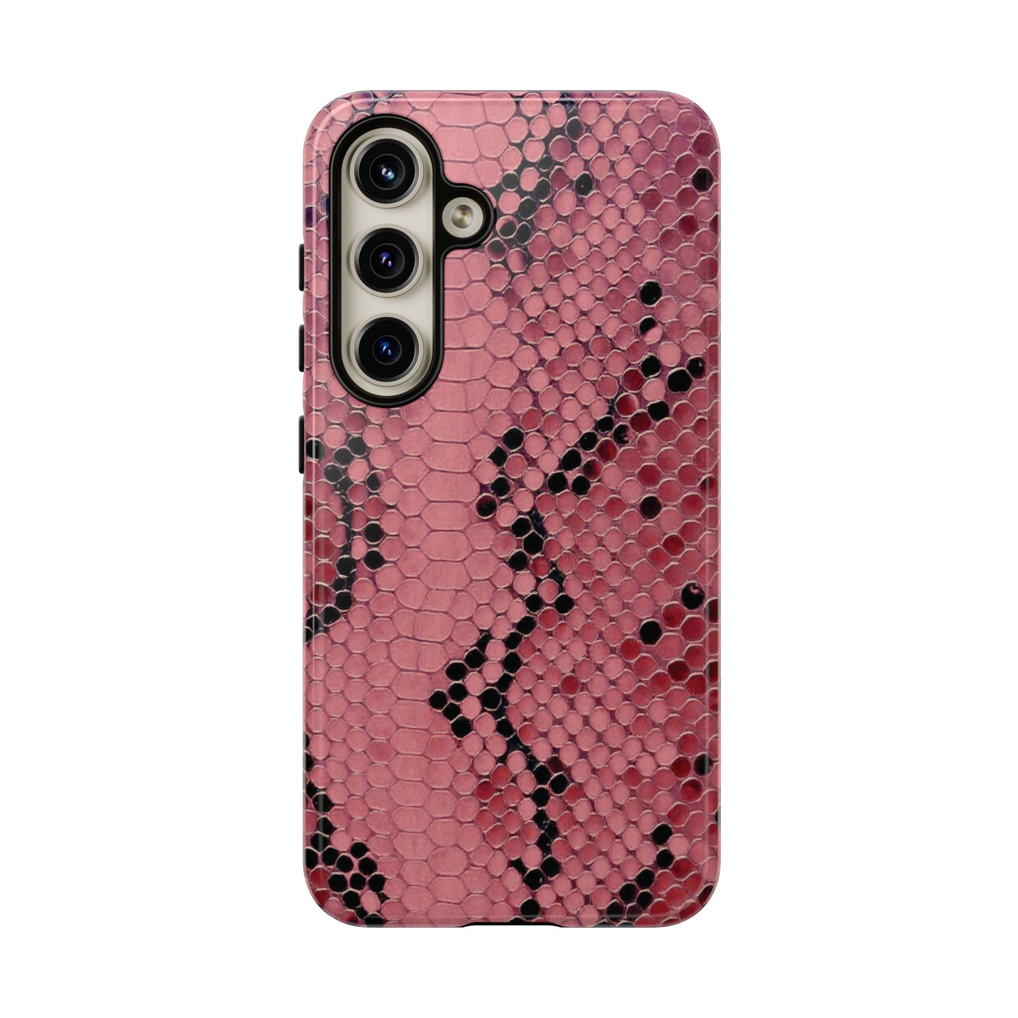 Funda para Samsung con estampado de serpiente y pitón rosa