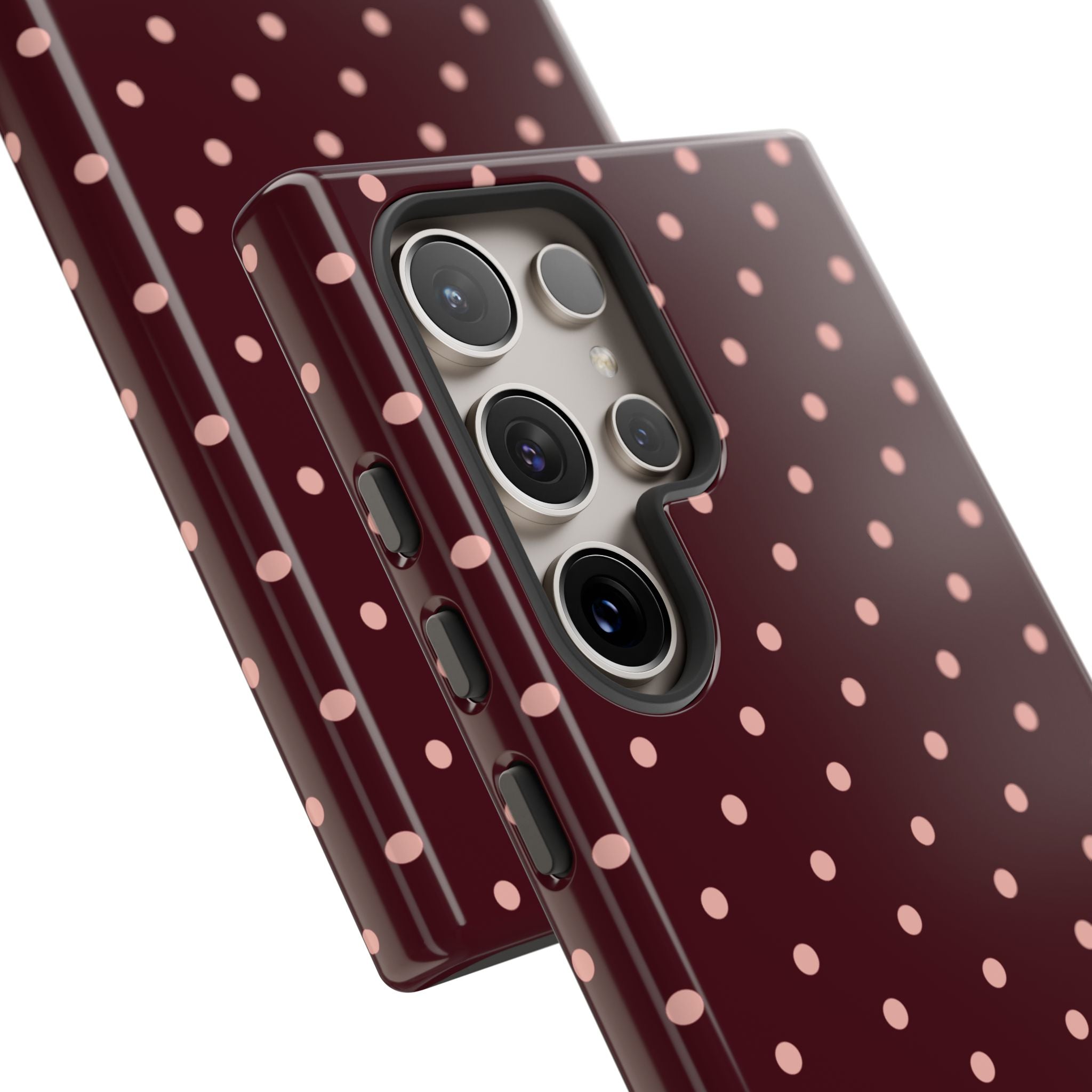 Pretty Please Burgundy Polka Dot Galaxy Case