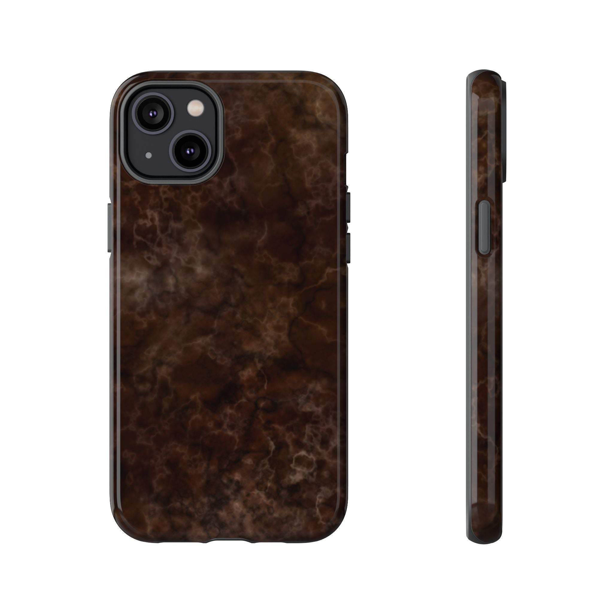 Espresso Brown Marbled iPhone Case