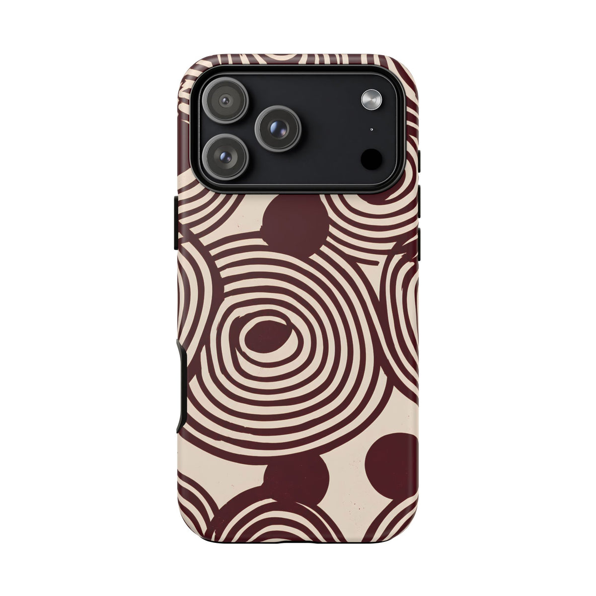 Retrograde | Burgundy Retro Abstract iPhone Case