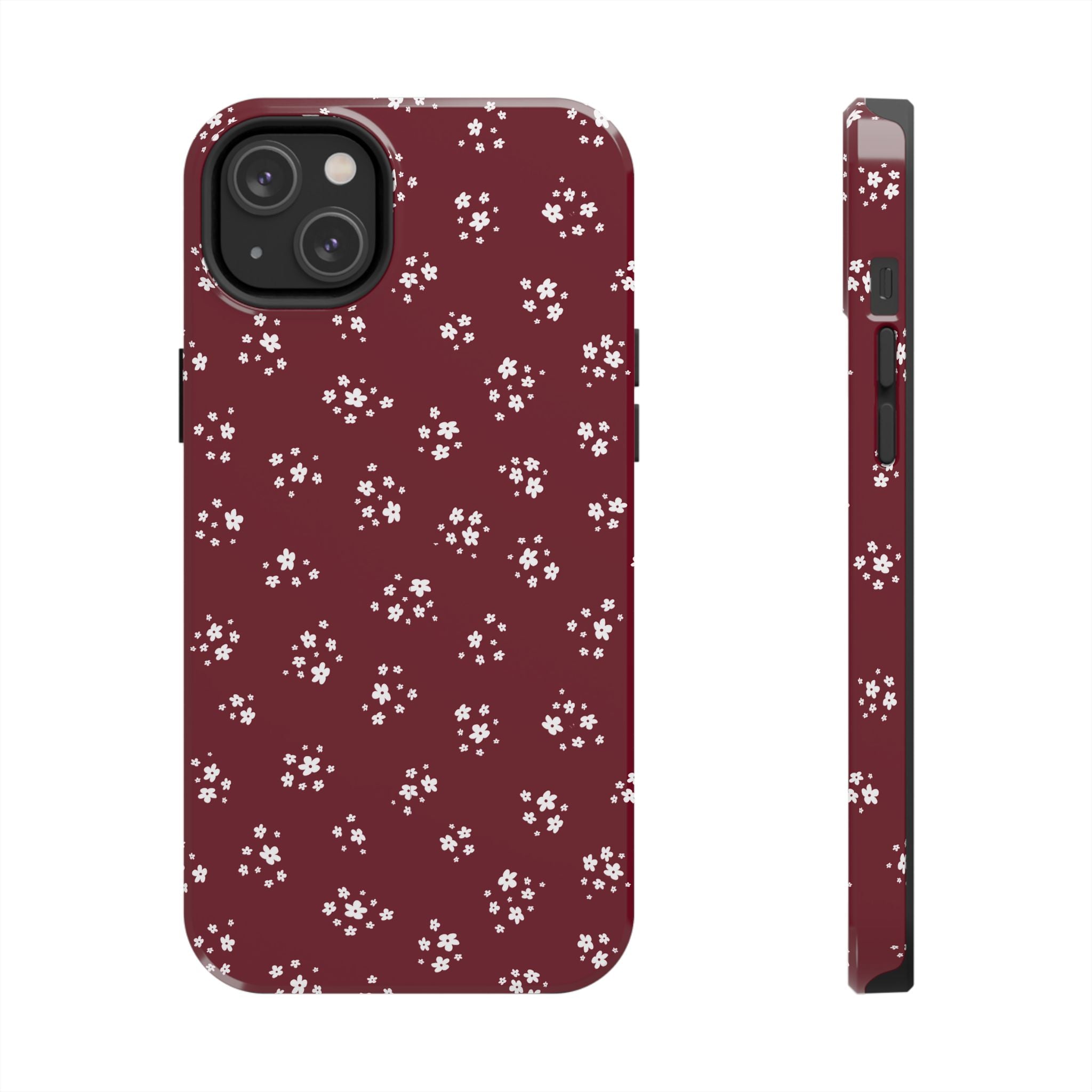 Maroon Blooms Floral iPhone Case