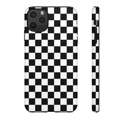 Funda para iPhone con diseño de cuadros en blanco y negro de Skater Girl