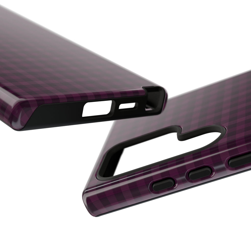 Plum Crush | Purple Plaid Galaxy Case