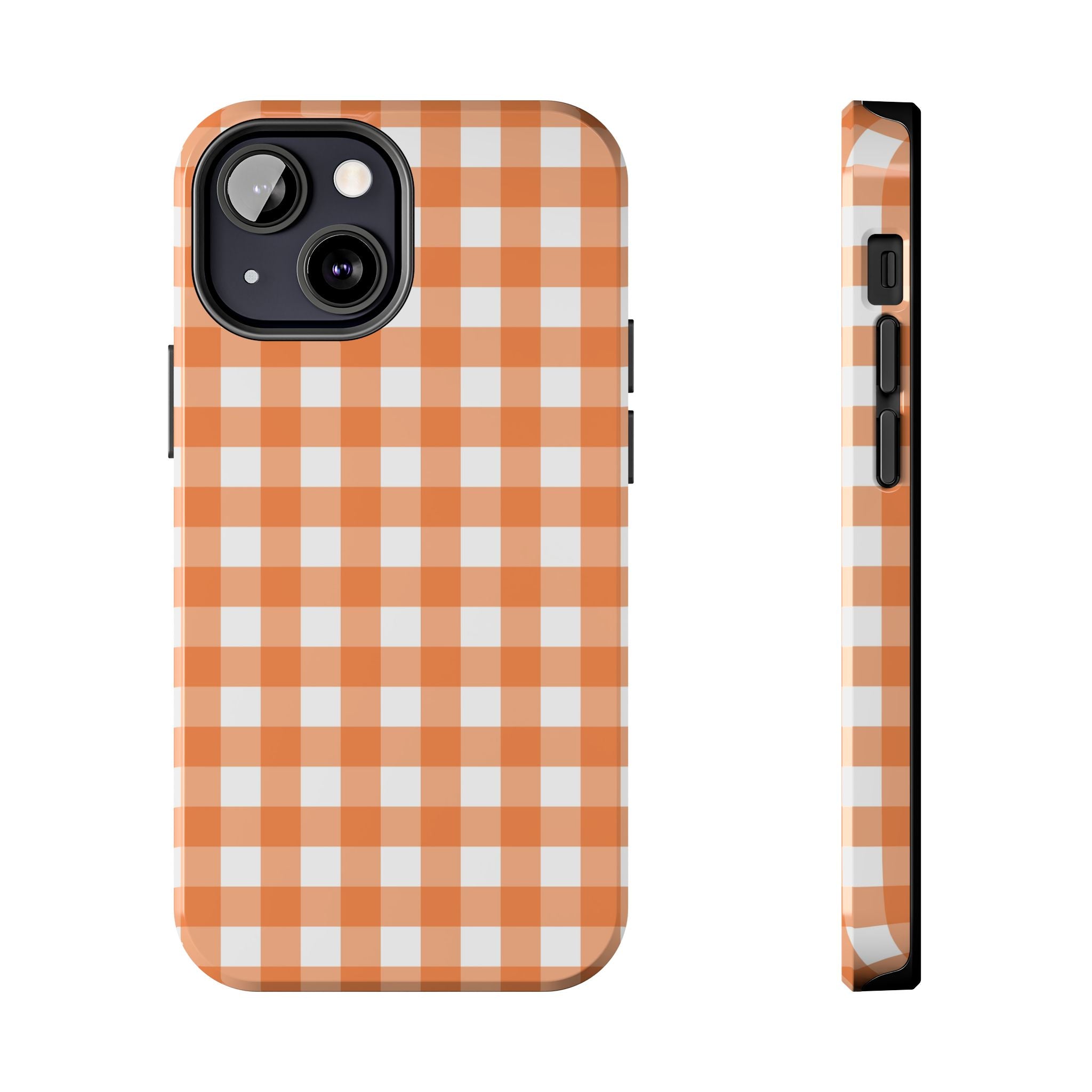 Orange Plaid Gingham Check iPhone Case