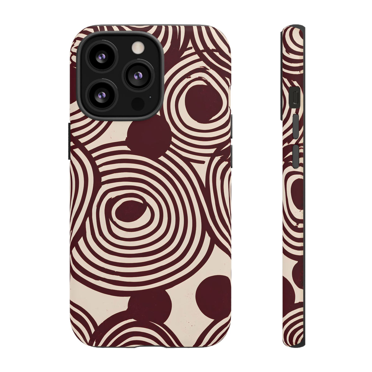 Retrograde | Burgundy Retro Abstract iPhone Case