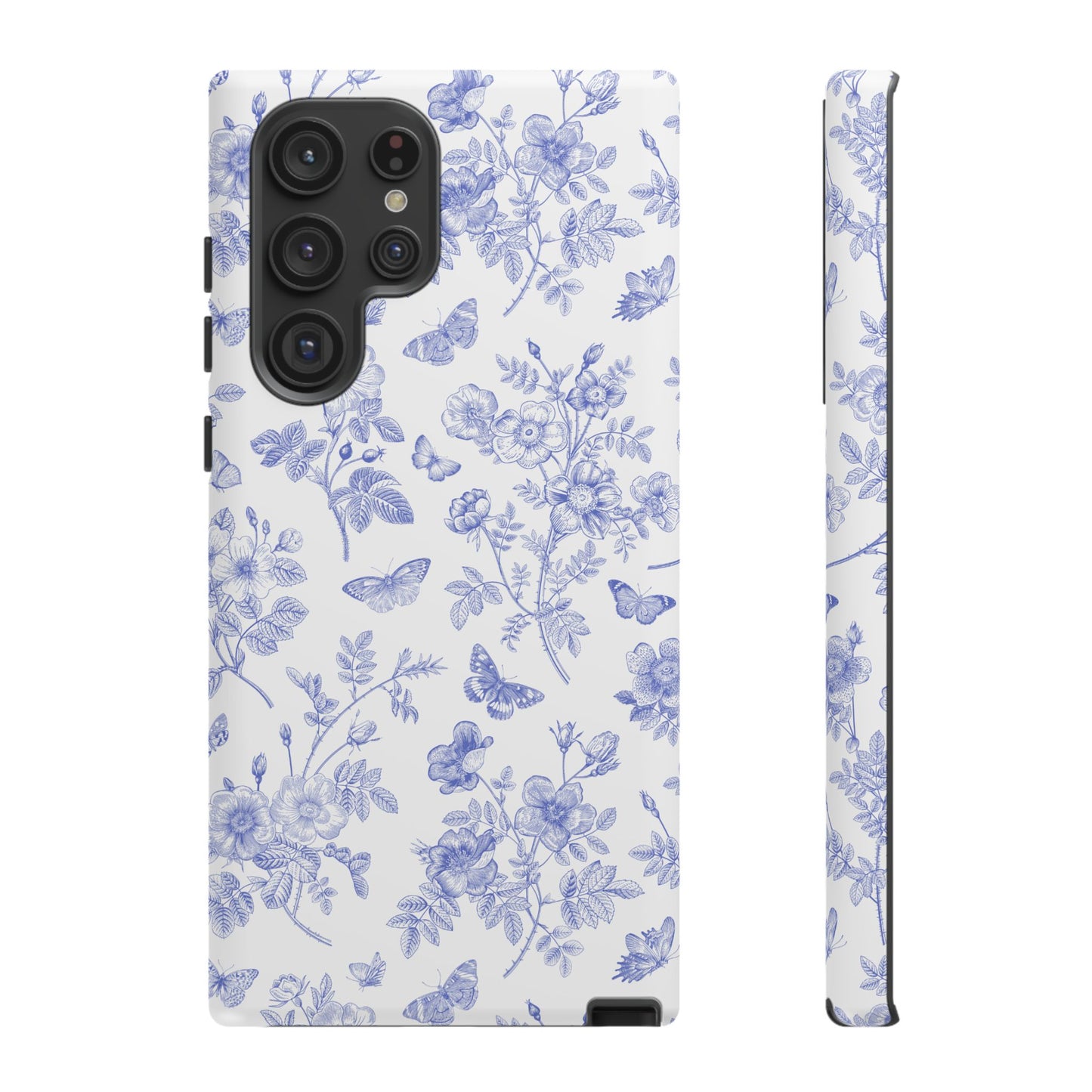 Wild Roses | Blue Floral Butterfly Toile Case